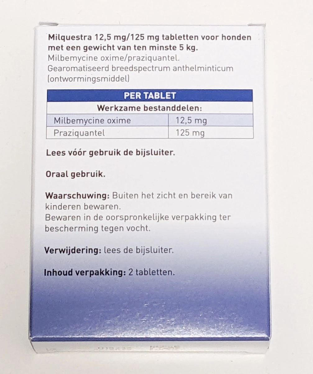 Beaphar Milquestra Ontworming Tabletten Hond 5-50kg 2 Tabletten 12 Beaphar Milquestra Ontworming Tabletten Hond 5-50kg 2 Tabletten - Afbeelding 10