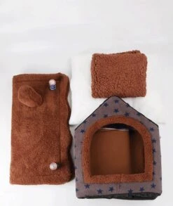 Château Animaux® Hondenhuis - Kattenhuis - 50 X 40x 46 Cm - Dierenhuis - Kattenhok - Hondentent - Hondenhuisjes Voor Binnen - Bruin -Hondenartikelen Serie Winkel 1013x1200