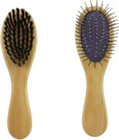 Merkloos Nobleza Dierenborstel - Hondenborstel - Kattenborstel - Tweezijdig - Dubbelzijdig - Hout - Maat L -Hondenartikelen Serie Winkel 1021x1200 1