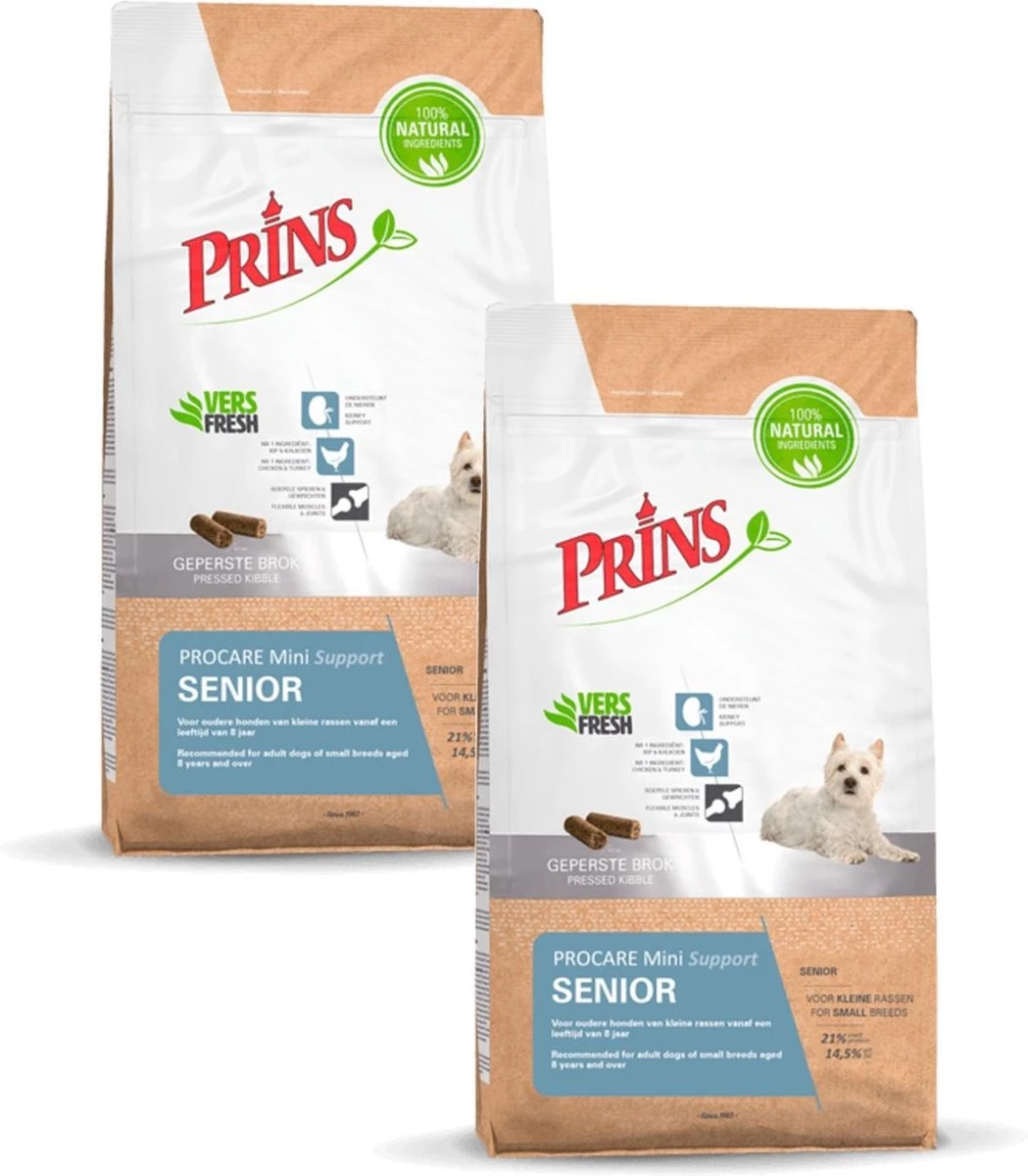 Prins Procare Hondenvoer Senior Mini - Kleine Oude Hond - 2 St à 3 Kg