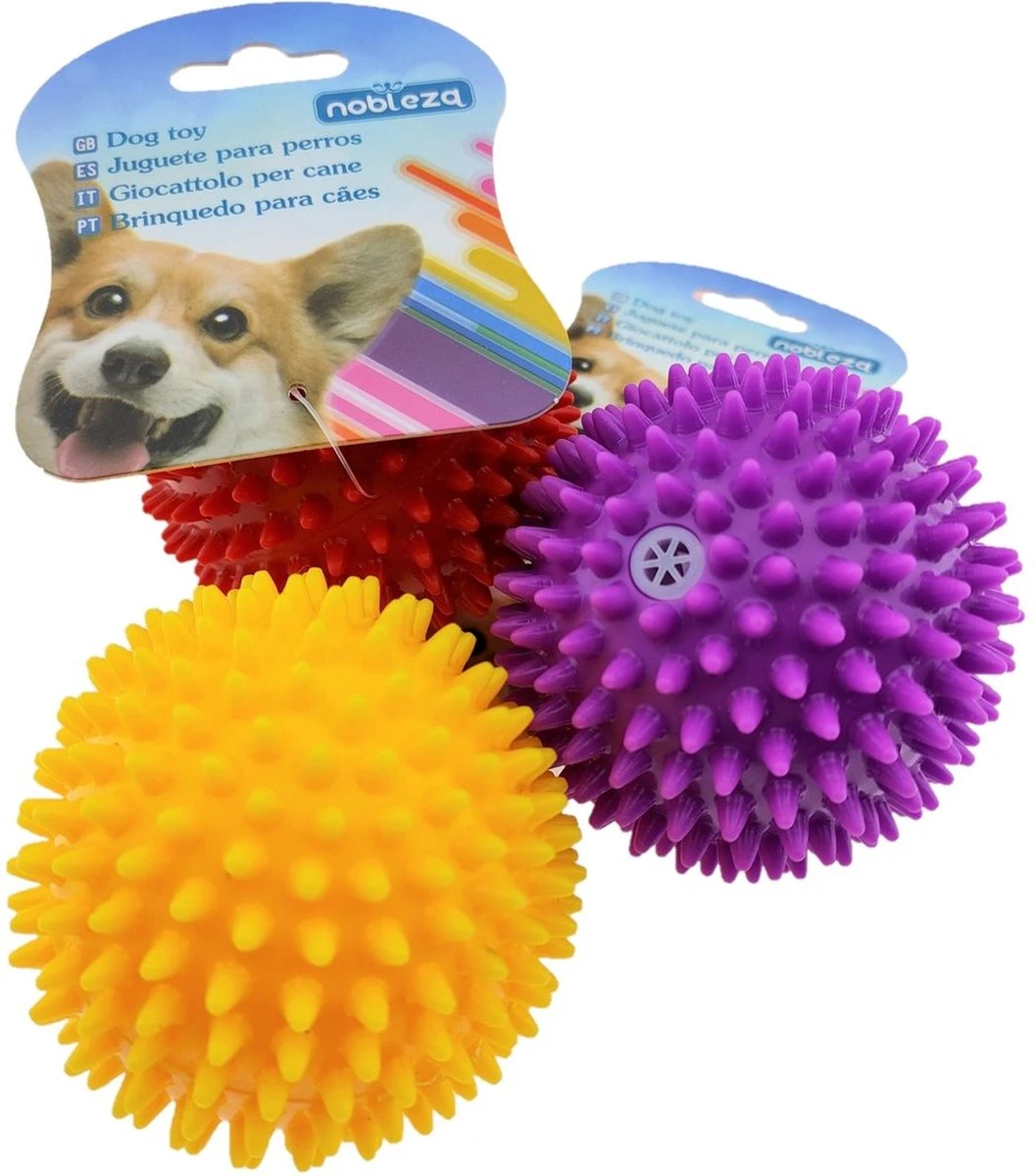 Nobleza Speelbal - Hondenspeelgoed - Piepspeelgoed - Apporteerspeelgoed - Hondenbal - Speelbal Hond - Bal Hond - Massagebal - Vinyl - 3 Stuks 5 Nobleza Speelbal - Hondenspeelgoed - Piepspeelgoed - Apporteerspeelgoed - Hondenbal - Speelbal Hond - Bal Hond - Massagebal - Vinyl - 3 Stuks - Afbeelding 3