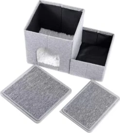 2-in-1 Hondenhuis & Hondentrap - Voor Binnen - Huisdieren Huisje - Hondenmand - Kattenmand - 67.5x40x37.5 Cm - Grijs -Hondenartikelen Serie Winkel 1077x1200