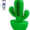 Tandenborstel + TANDPASTA Hond Melk Geur Smaak En Piep Honden Speelgoed - Cactus Dog Toy Tandverzorging Kauwbotten Hondenspeelgoed Hondenbot Kauwstaaf Tanden Puppy Hondenspeeltje Sterk Kauwspeelgoed - Dutchwide