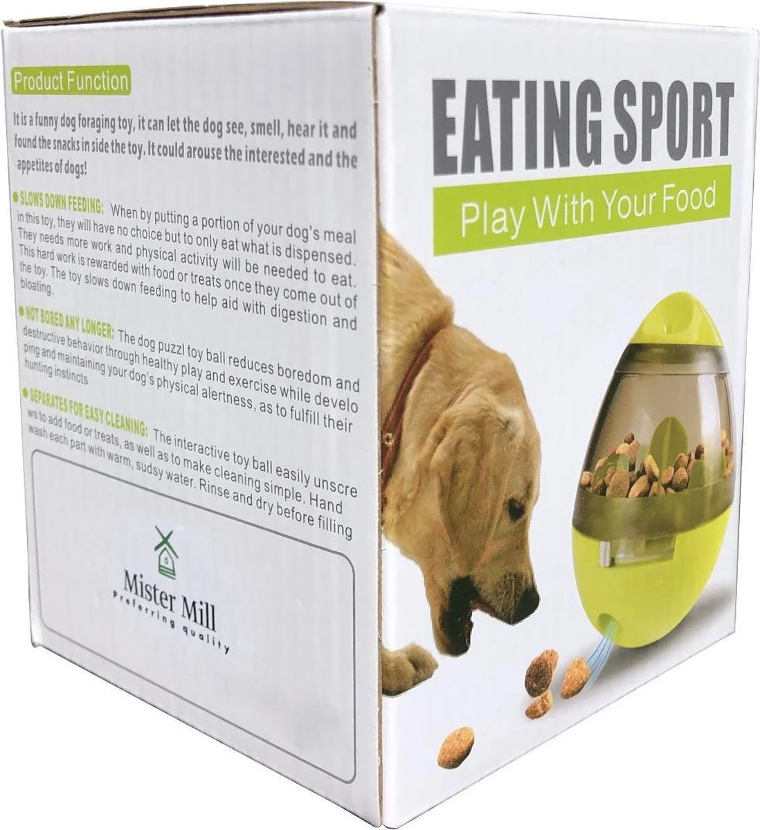 Mister Mill Speelbal - Honden Speelgoed Intelligentie - Voerbal - Snackbal Hond Kat – Interactieve Hond Kat - Voer EI 9 Mister Mill Speelbal - Honden Speelgoed Intelligentie - Voerbal - Snackbal Hond Kat – Interactieve Hond Kat - Voer EI - Afbeelding 7