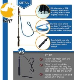 CF Pack - Hond Buitenspeelgoed Actief Behendigheid Touw Dog Flirt Pole Flirtpole Toy Tug Tease Wand Non-Bungee Cord Dog Toy For Fun Obedience Training Extandable Toy Honden Speelgoed Hondenspeelgoed Behendigheidspeelgoed -Hondenartikelen Serie Winkel 1107x1200 4