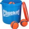 Chuckit! Bucket Met 8 Ultra Ballen (M) – Honden Speelgoed – Apporteren – Drijft Op Water – Stuitert – Veilig Voor Gebit – Honden Bal – Ideaal Met De Ballenwerper – Ø 7cm – Oranje/Blauw - Apporteerspeelgoed -Hondenartikelen Serie Winkel 1111x1200 6