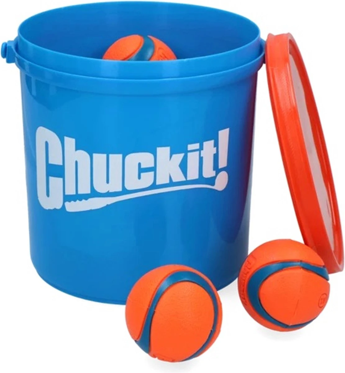 Chuckit! Bucket Met 8 Ultra Ballen (M) – Honden Speelgoed – Apporteren – Drijft Op Water – Stuitert – Veilig Voor Gebit – Honden Bal – Ideaal Met De Ballenwerper – Ø 7cm – Oranje/Blauw - Apporteerspeelgoed 3 Chuckit! Bucket Met 8 Ultra Ballen (M) – Honden Speelgoed – Apporteren – Drijft Op Water – Stuitert – Veilig Voor Gebit – Honden Bal – Ideaal Met De Ballenwerper – Ø 7cm – Oranje/Blauw - Apporteerspeelgoed