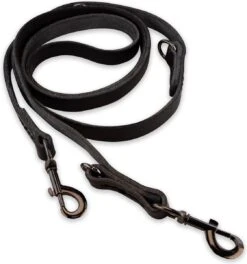 Multifunctionele Hondenriem - 220cm - Volledig Zwart - Leren Hondenriem - 100% Volnerfleer - Hondenriem Leer -Hondenartikelen Serie Winkel 1121x1200 6
