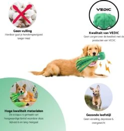 VEDIC® - Octopus Honden Knuffel Set Van 4 - Piepspeelgoed - Geen Vulling - 32CM - Groen/Blauw/Oranje/Roze -Hondenartikelen Serie Winkel 1135x1200 7