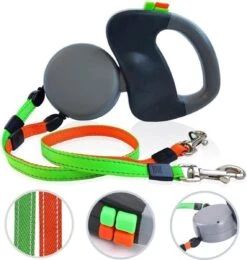 Merkloos Dubbele Hondenriem Voor Twee Honden - Grijs - Tot 22 Kg (per Hond) - 300 Cm -Hondenartikelen Serie Winkel 1139x1200 4