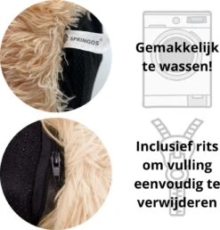 Springos Hondenmand | Superzacht En Luxe | Wasbaar | Donut | Fluffy | Hondenkussen |40 CM | Ecru -Hondenartikelen Serie Winkel 1151x1200 1