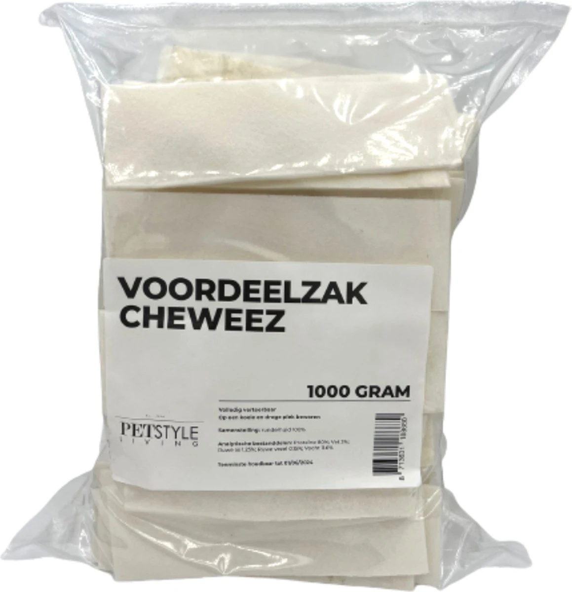 Petstyleliving Cheweez Runderhuid Kauwsnack - Voordeelzak 1 Kg - Hondensnacks