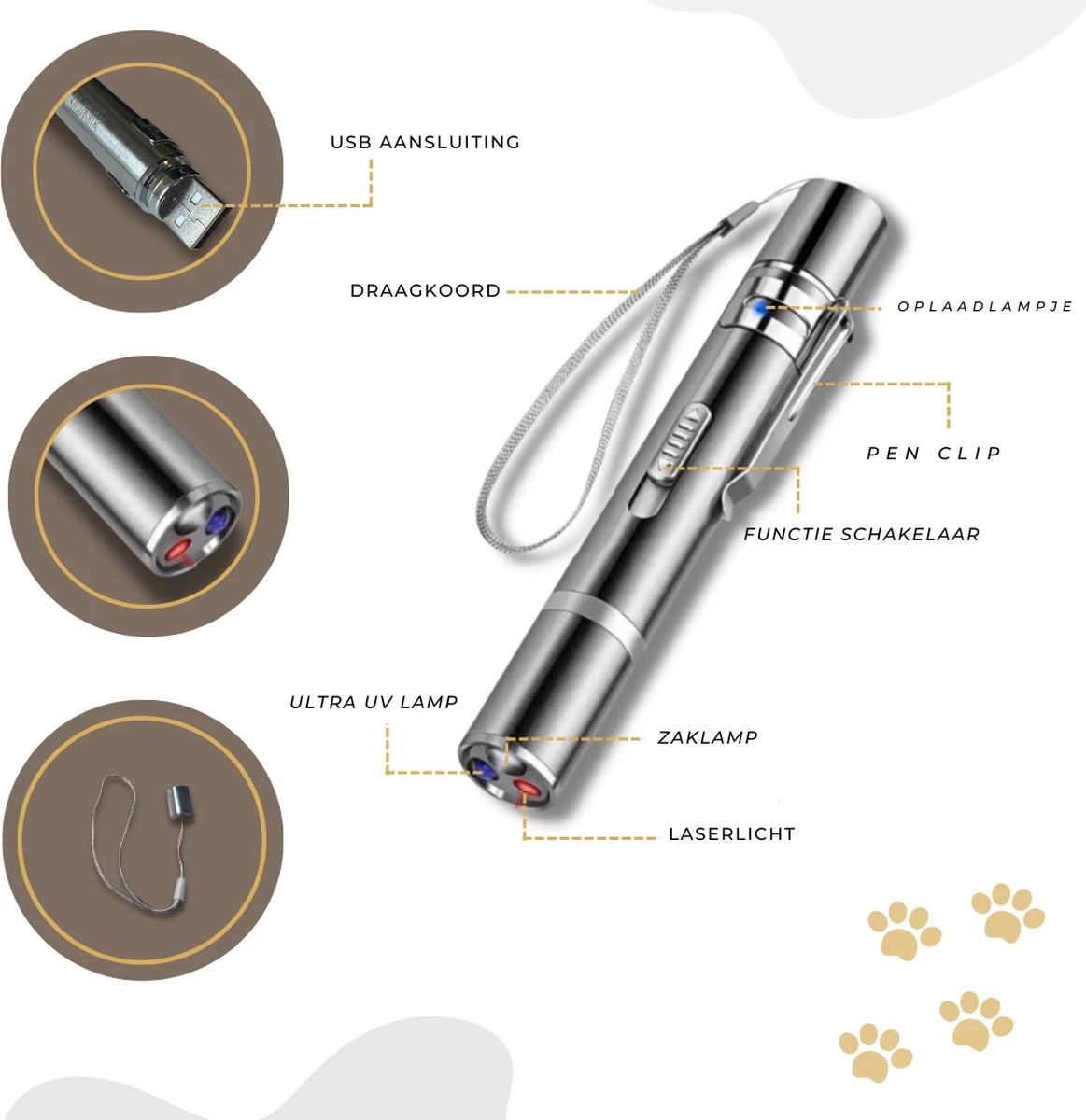 Rlek Online® Laserpen - USB Oplaadbaar - Online E-Book - Hondenspeelgoed - Laser - Kattenspeeltjes - 7 Verschillende Opties - Zaklamp/UV Licht 8 Rlek Online® Laserpen - USB Oplaadbaar - Online E-Book - Hondenspeelgoed - Laser - Kattenspeeltjes - 7 Verschillende Opties - Zaklamp/UV Licht - Afbeelding 6