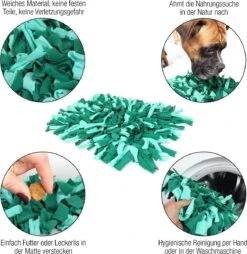 Bella & Balu Snuffelmat Voor Honden (45 X 30 Cm) - Het Snuffelmatten Dient Als Interactief Zoekspel, Bevordert Het Natuurlijk Zoeken Naar Voedsel En Traint De Reukzin Van Uw Hond (Groen) -Hondenartikelen Serie Winkel 1166x1200 15