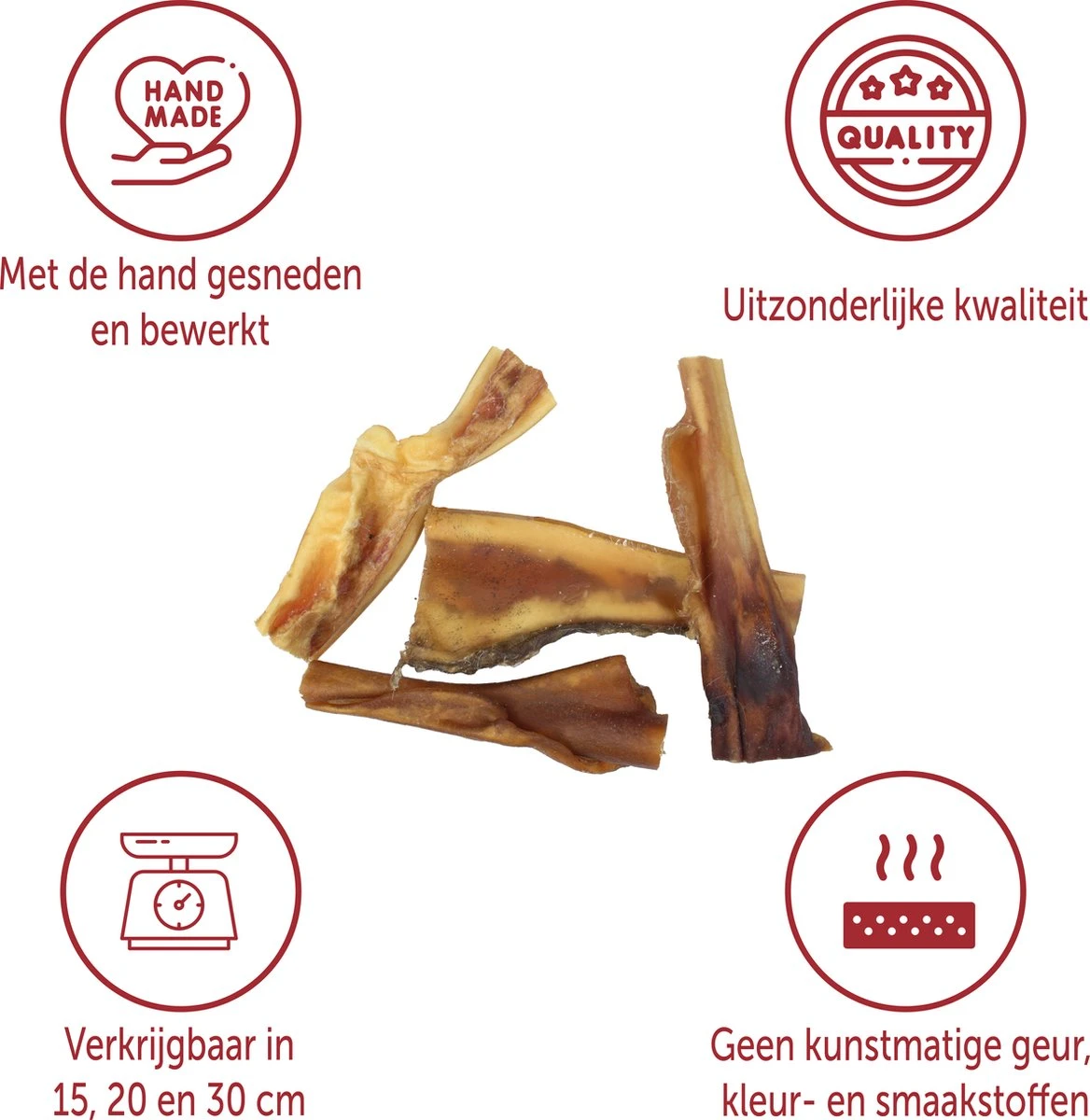 Topdiervoeding Runderkophuid Hondensnacks - Vers Gedroogd - 30cm - 1000 Gram 4 Topdiervoeding Runderkophuid Hondensnacks - Vers Gedroogd - 30cm - 1000 Gram - Afbeelding 2