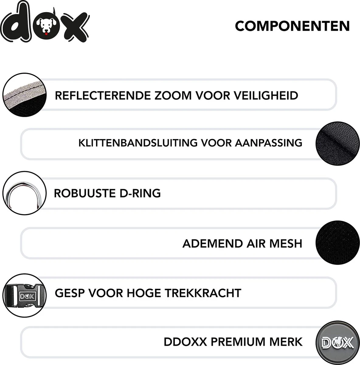 DDOXX Borstharnas Air Mesh, Step-In, Reflecterend | Vele Kleuren | Voor Kleine, Middelgrote En Middelgrote Honden | Hondenharnas Hond Kat Puppy | Kattenharnas Puppy Harnas | Zwart, M 6 DDOXX Borstharnas Air Mesh, Step-In, Reflecterend | Vele Kleuren | Voor Kleine, Middelgrote En Middelgrote Honden | Hondenharnas Hond Kat Puppy | Kattenharnas Puppy Harnas | Zwart, M - Afbeelding 4