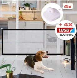 Merkloos ACE Pets – Oprolbaar Hondenrek Voor Binnen - Traphekje Hond Zonder Boren - Veiligheidshek Deurhekje - 180 X 72 Cm - Zwart -Hondenartikelen Serie Winkel 1190x1200 10