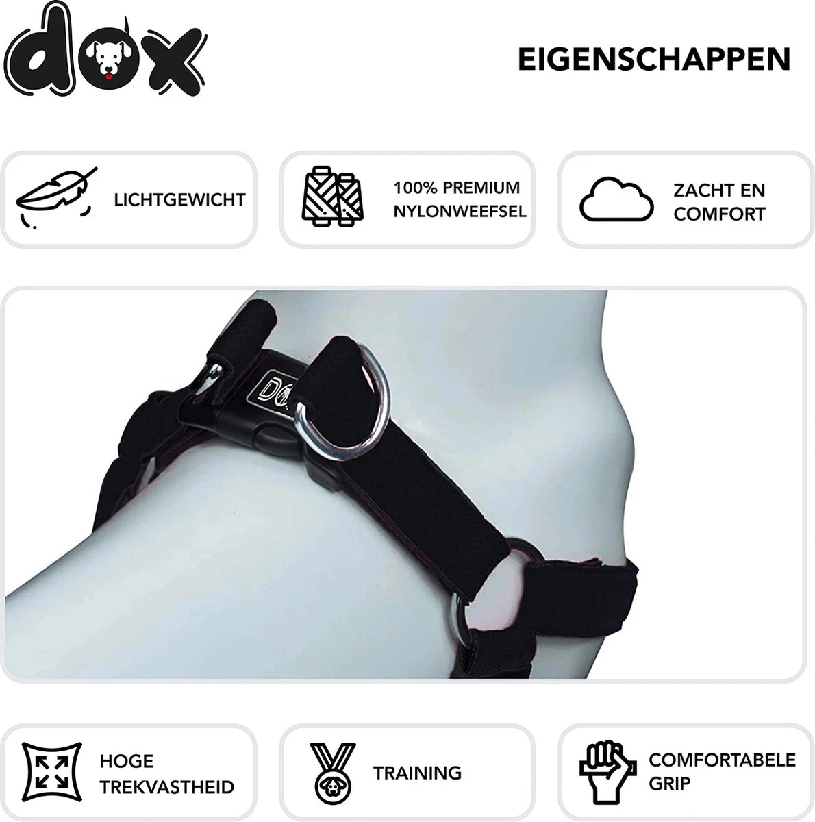 DDOXX Hondenharnas Nylon, Step-In, Verstelbaar, Uitbraakbestendig | Voor Kleine, Middelgrote & Grote Honden | Borstharnas Hond Kat Puppy Auto | Puppy Harnas Kat Harnas | Zwart, S 7 DDOXX Hondenharnas Nylon, Step-In, Verstelbaar, Uitbraakbestendig | Voor Kleine, Middelgrote & Grote Honden | Borstharnas Hond Kat Puppy Auto | Puppy Harnas Kat Harnas | Zwart, S - Afbeelding 5