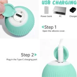 Merkloos Pecute® Elektrische Speelbal - Slimme Interactieve Zelfrollende Bal - Kat En Hond Speelgoed - Kattenspeelgoed - Blauw -Hondenartikelen Serie Winkel 1194x1200 21