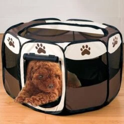 Opvouwbare Puppyren Bruin 90x90x60cm - Puppytent - Dogs&Co -Hondenartikelen Serie Winkel 1196x1200 19