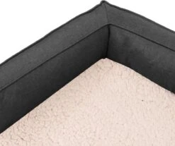 VidaXL Hondenbed Ergonomisch Linnen-look 60x42 Cm Fleece Donkergrijs -Hondenartikelen Serie Winkel 1200x1005