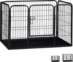 MaxxPet Puppyren - Hondenbench - Puppykennel - Hondenren - 125 X 78 X 80 Cm - Zwart -Hondenartikelen Serie Winkel 1200x1019 4