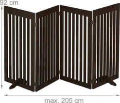 Relaxdays Veiligheidshekje Hout - 92 Cm Hoog - Kinderhek - Hondenhek - Inklapbaar - Bruin - 4 Panelen -Hondenartikelen Serie Winkel 1200x1035 1