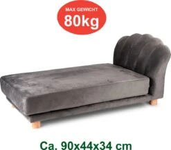 Maxxpro Katten- En Hondenbank - Grijs - Verhoogd Met Houten Poten - Fluweel Materiaal - 90 X 44 X 34 Cm - Huisdieren Tot 80 KG -Hondenartikelen Serie Winkel 1200x1056 3