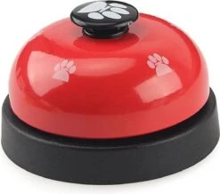 Merkloos Hondenbel Speeltje Voor Je Hond - Rood Zwart - Bel Voor Honden - Hondentraining - Honden - Training - Trainen - Hondenbel - Bel - Belletje - Hondenspeelgoed - Speeltje - Speelgoed - Puppytrainig - Puppie - Puppy - Spelen