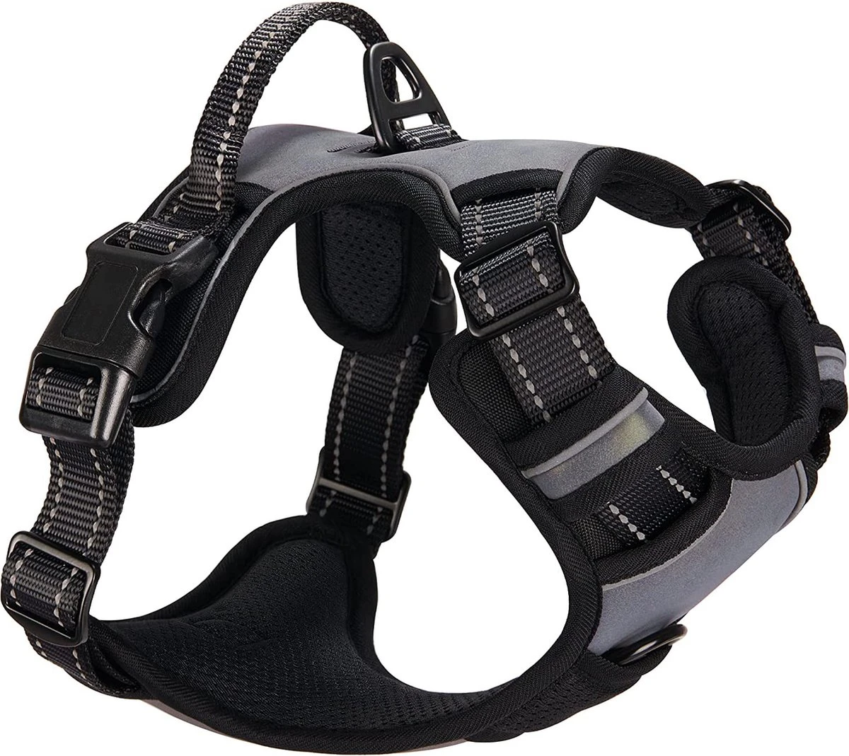 Mister Mill Hondentuigje 2x Klikgesp Maat M Grijs - Anti-Trek Tuig Hondenharnas - Y Tuig Hond Reflecterend 4 Mister Mill Hondentuigje 2x Klikgesp Maat M Grijs - Anti-Trek Tuig Hondenharnas - Y Tuig Hond Reflecterend - Afbeelding 2