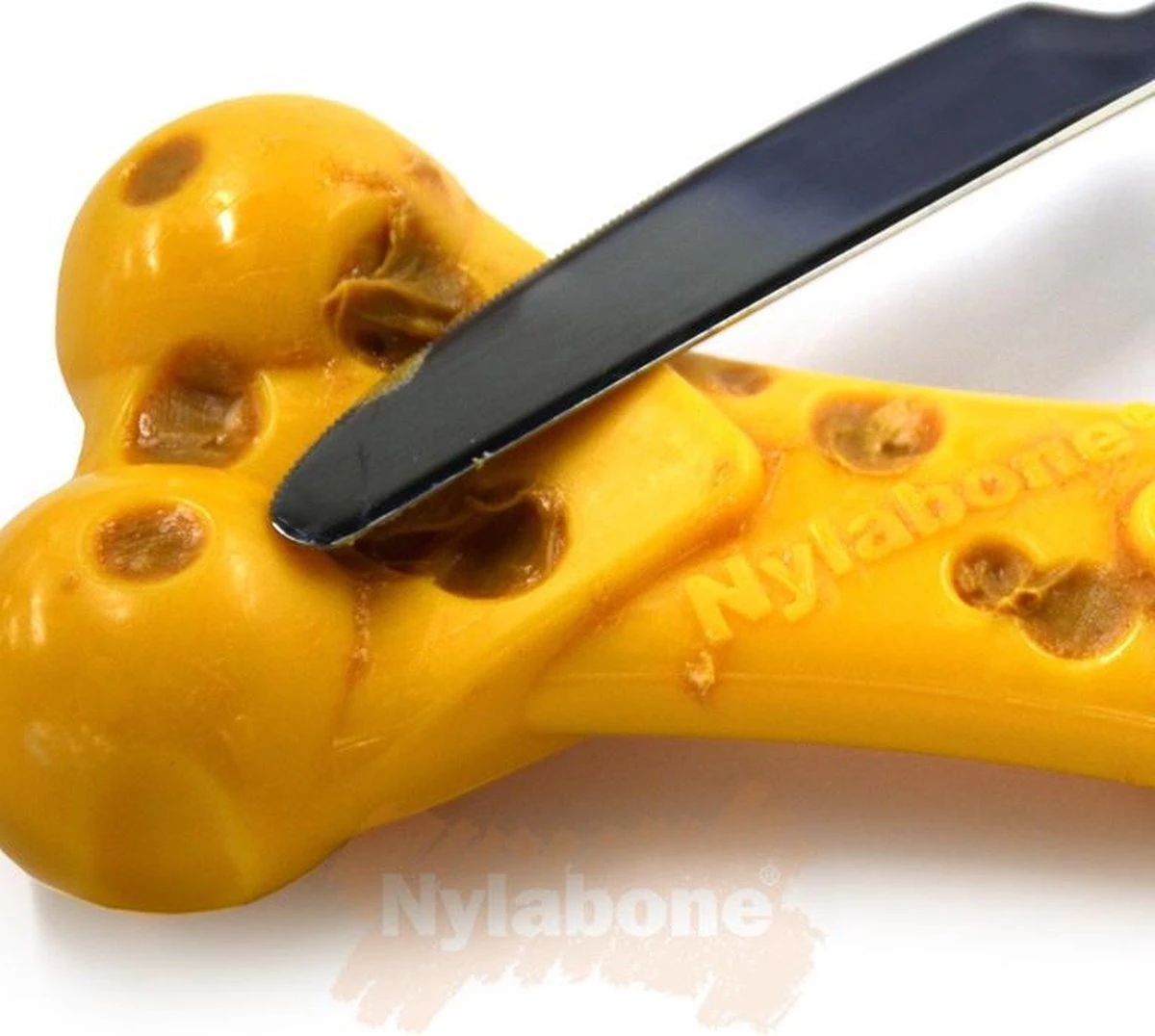 Nylabone Extreme Kauwbot Met Kaassmaak - Voor De Krachtigste Kauwers - Vulbaar Met Smeersels Zoals Pindakaas - XS/M/L - Large 9 Nylabone Extreme Kauwbot Met Kaassmaak - Voor De Krachtigste Kauwers - Vulbaar Met Smeersels Zoals Pindakaas - XS/M/L - Large - Afbeelding 7