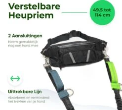 Canicross Looplijn Hond Met Heupriem Voor Hardlopen - Elastische Handsfree Hondenriem - Honden Trainingslijn - 150/200cm - Groen -Hondenartikelen Serie Winkel 1200x1077 7
