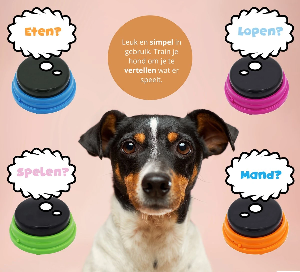 Praatknop Hond – Set Van 4 - Honden Speelgoed – Honden Training – Dogbuttons – Huisdier – Puppy Training - Hondenspeelgoed Intelligentie - Hond Opvoeden 7 Praatknop Hond – Set Van 4 - Honden Speelgoed – Honden Training – Dogbuttons – Huisdier – Puppy Training - Hondenspeelgoed Intelligentie - Hond Opvoeden - Afbeelding 5