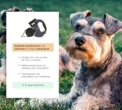 Dubbele Honden Riem – Leiband Hond – Hondenlijn – Looplijn Hond – 2 Honden – 3 Meter – Tot 12kg Per Hond – Reflecterende Lijnen – Met Zaklamp – 360° Draaien – Verstelbaar - Navy Blauw -Hondenartikelen Serie Winkel 1200x1087 7