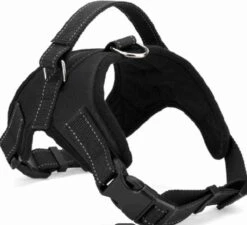 Merkloos Honden Harnas - Hondentuigje - Zwart - L - Borstomvang 63-77cm - 20-35 Kg - Anti Trek - Reflecterend