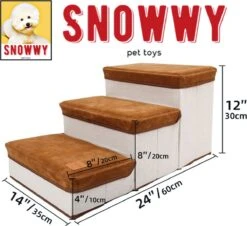 SNOWWY - Hondentrap Met Opslagruimte - Honden Loopplank Met Handige Opslagvakje - Hondenloopplanken - Inklapbaar - Huisdier Opstap - Hondentrapje - Bruin -Hondenartikelen Serie Winkel 1200x1099 1