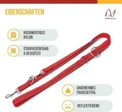 Happilax Dog Leash 2m Adjustable - Red / Reflective - 3-Step Adjustable Leash - Double Leash, Tug Leash - Geschikt Als Hondenriem Voor Grote Honden Of Als Sleepriem Voor Kleine Honden. -Hondenartikelen Serie Winkel 1200x1103 4