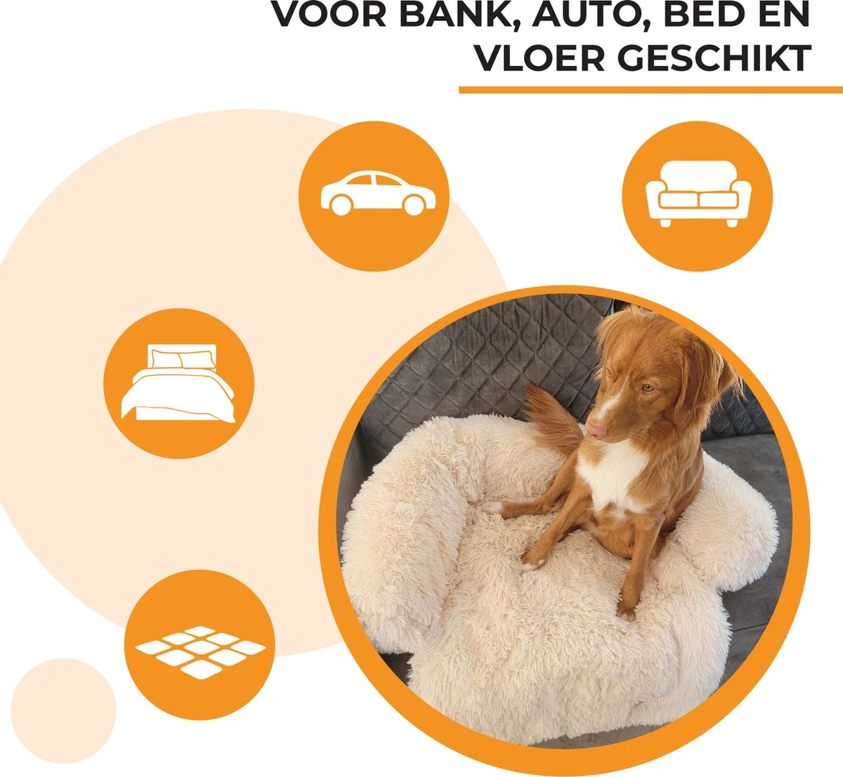 Origineel Hondendeken Voor Bank M – Hondenkleed Fluffy – Pluche Hondenbed - Hondenmand Premium - Volledig Afritsbaar - Beige 4 Origineel Hondendeken Voor Bank M – Hondenkleed Fluffy – Pluche Hondenbed - Hondenmand Premium - Volledig Afritsbaar - Beige - Afbeelding 2