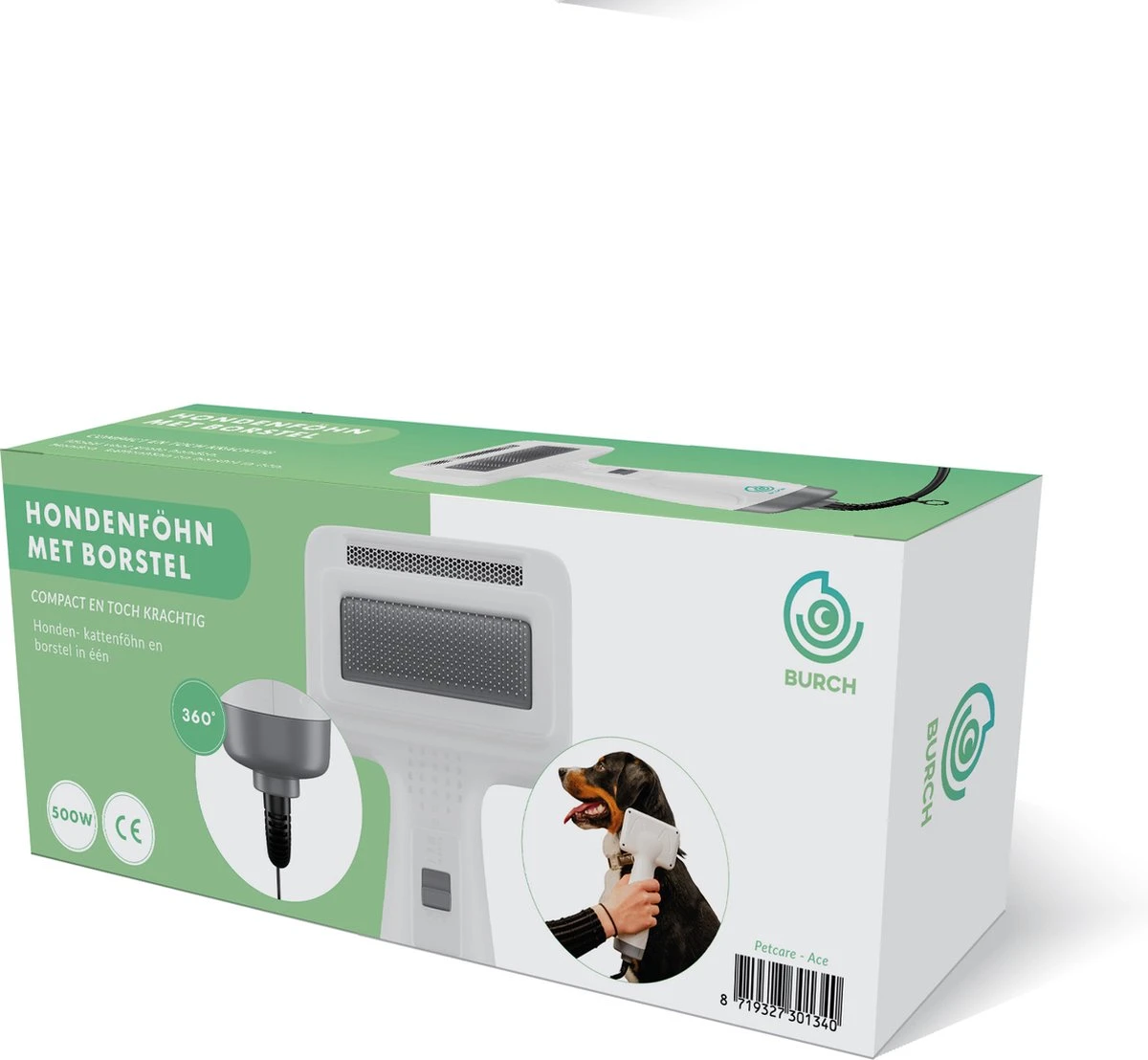 BURCH PetCare Ace - Waterblazer Voor Honden - Handzame Hondenföhn - RVS Borstel - 500W 7 BURCH PetCare Ace - Waterblazer Voor Honden - Handzame Hondenföhn - RVS Borstel - 500W - Afbeelding 5