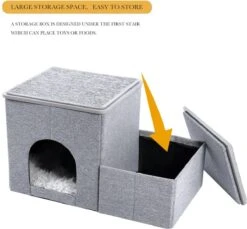 2-in-1 Hondenhuis & Hondentrap - Voor Binnen - Huisdieren Huisje - Hondenmand - Kattenmand - 67.5x40x37.5 Cm - Grijs -Hondenartikelen Serie Winkel 1200x1114 12