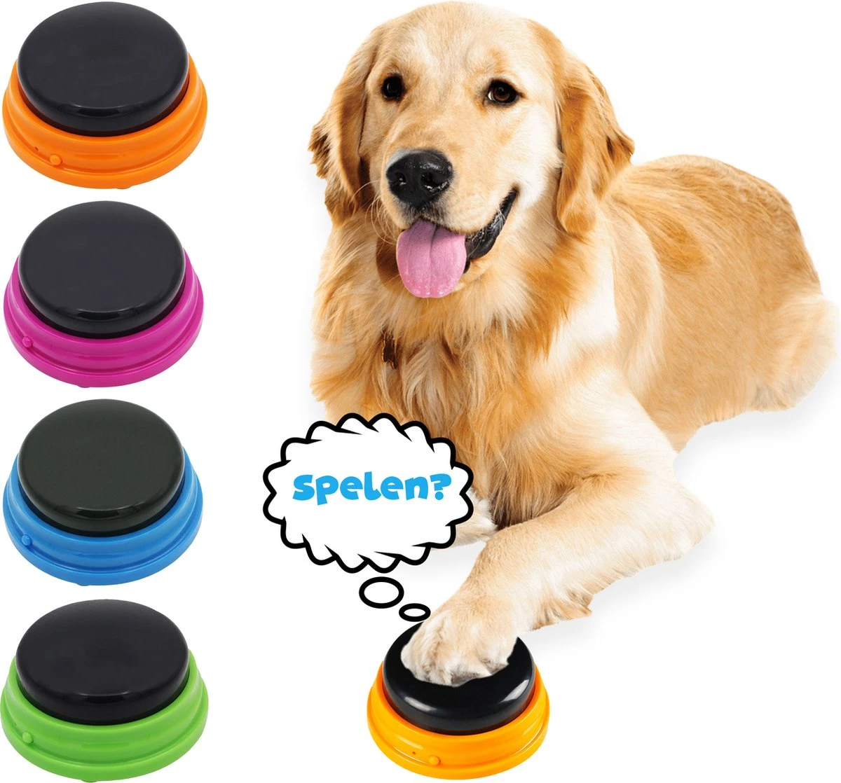 Praatknop Hond – Set Van 4 - Honden Speelgoed – Honden Training – Dogbuttons – Huisdier – Puppy Training - Hondenspeelgoed Intelligentie - Hond Opvoeden 3 Praatknop Hond – Set Van 4 - Honden Speelgoed – Honden Training – Dogbuttons – Huisdier – Puppy Training - Hondenspeelgoed Intelligentie - Hond Opvoeden