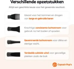 Captain Pup's Professionele Hondenföhn Met 4 Opzetstukken - Bijgeleverde Hondenborstel - Waterblazer Voor Honden - Zwart -Hondenartikelen Serie Winkel 1200x1120 2