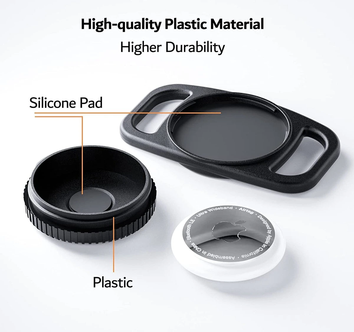 Merkloos Waterdichte Airtag Halsbandhouder (2-pack) Voor Apple AirTag, Plastic En Siliconen Halsbandhoes Anti-verloren Luchttag-hoeshouder Voor Kat Hond GPS-tracker (zwart) 5 Merkloos Waterdichte Airtag Halsbandhouder (2-pack) Voor Apple AirTag, Plastic En Siliconen Halsbandhoes Anti-verloren Luchttag-hoeshouder Voor Kat Hond GPS-tracker (zwart) - Afbeelding 3