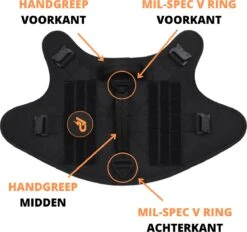 Always Prepared © Pro K9 Tuig + Riem – Anti Trek Tuig – Honden Harnas – Y Tuig Hond – Tactical Hondenvest – Best Getest 2022 – Tuigje Hond – Middel En Grote Hond – Honden Tuigje – Harnas Hond – Veiligheidstuig – 450KG Anti Trek Test – Zwart Maat L -Hondenartikelen Serie Winkel 1200x1129 10