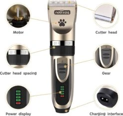 Nobleza Dieren Tondeuse Set - 4 Opzetkammen - Draadloos - Voor Huisdieren Katten & Honden -Hondenartikelen Serie Winkel 1200x1133 1