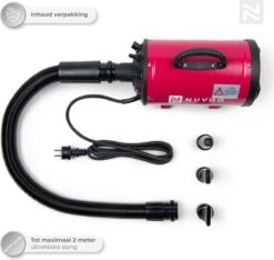 Nuvoo Professionele Hondenföhn / Waterblazer / Hondenborstel Met 3 Opzetstukken - Verstelbare Vermogen Tot 2200W - Warme / Koude Stand - Rood -Hondenartikelen Serie Winkel 1200x1136 13