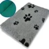 Vet Bed Grijs Met Voetprint Groene Rug 22mm 150x100 Cm -Hondenartikelen Serie Winkel 1200x1139 5