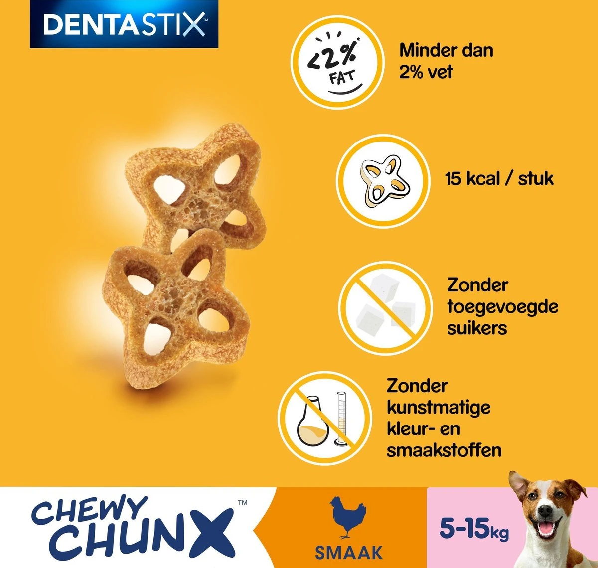 Pedigree Dentastix Chewy Chunx Hondensnacks Mini - Kip - 5 X 68 Gr 7 Pedigree Dentastix Chewy Chunx Hondensnacks Mini - Kip - 5 X 68 Gr - Afbeelding 5