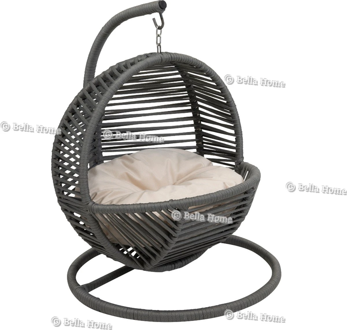 Merkloos Mini Hangstoel Swing Simba Kat / Hond Grijs | Creme Kussen 3 Merkloos Mini Hangstoel Swing Simba Kat / Hond Grijs | Creme Kussen