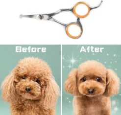 Merkloos Premium Gebogen Trimschaar Honden - Huisdier Trimmen - Hoofd, Poten Ogen & Oren - Kat & Hond Knippen - Veilige Schaar -Hondenartikelen Serie Winkel 1200x1144 4